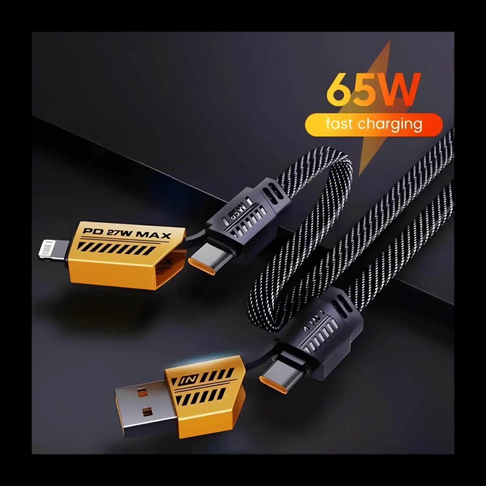 4in1 Cable For Charging And High Speed Data Transfer.